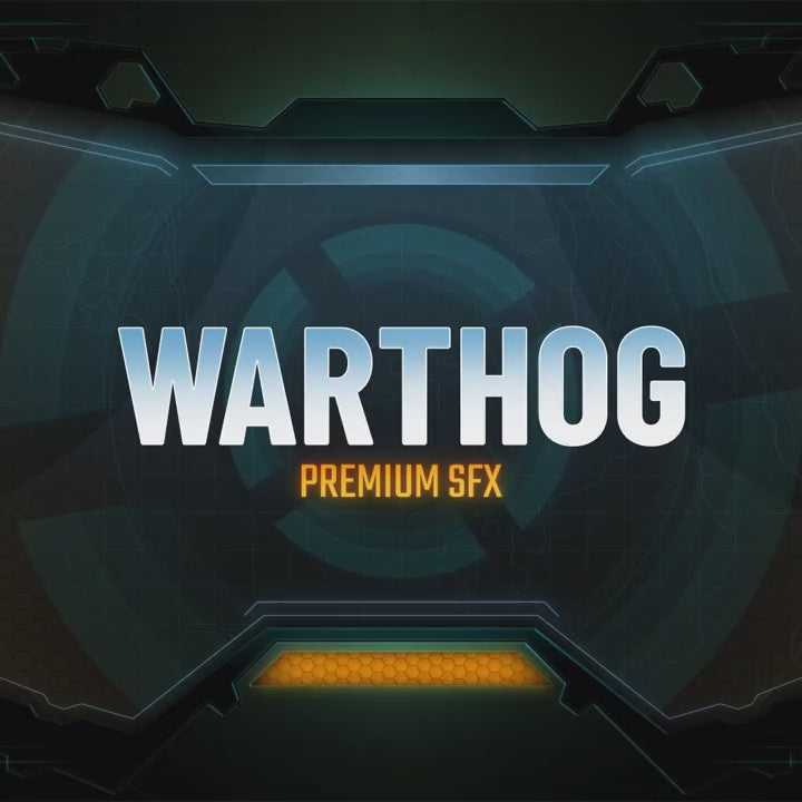 Warthog Premium SFX. Stream Overlays Bundle. Dark grey and blue futuristic design.