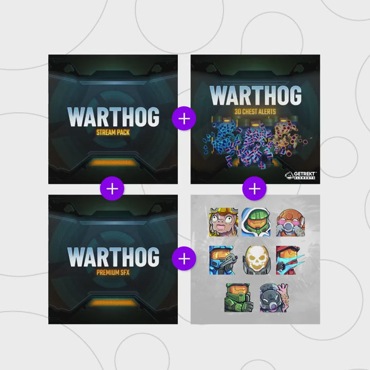 Warthog Ultimate Stream Overlays Bundle showcasing 50+ Halo-inspired stream assets.
