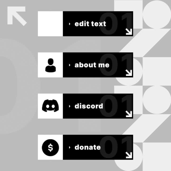 Monochrome Animated Stream Overlays Package