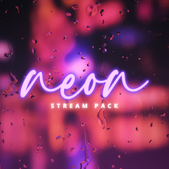 Overlays Stream Pack Animated / Neon Purple Style Compatible 