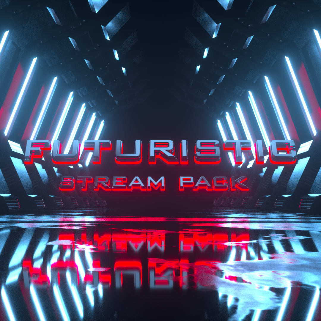 Animated Stream Overlay Pack / Neon Futuristic Style / Twitch 