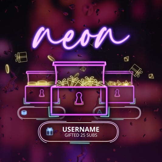 Neon 3D Animated Chest Stream Alerts