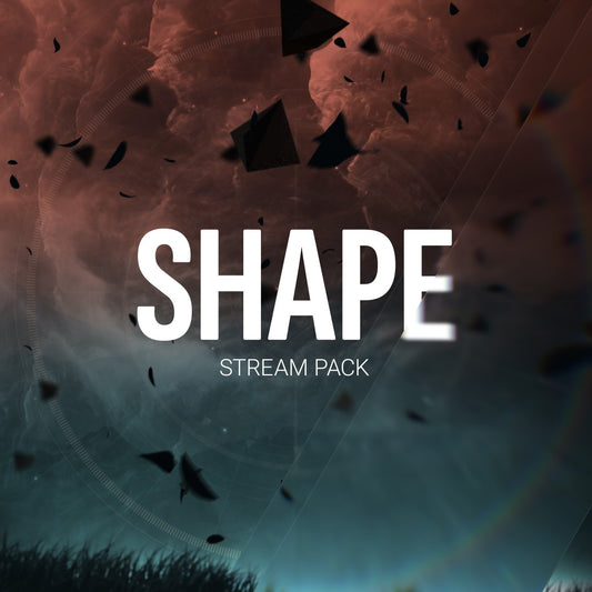 Shape Stream Pack. Destiny 2 inspired stream overlays. Dynamic background with geometric shapes.