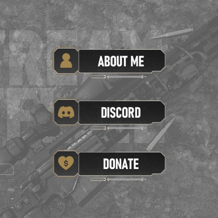 Sniper 3D Animated Stream Overlays Package | GETREKT