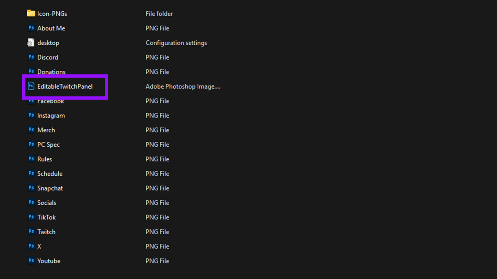 In Panels Folder, find EditableTwitchPanel or similar