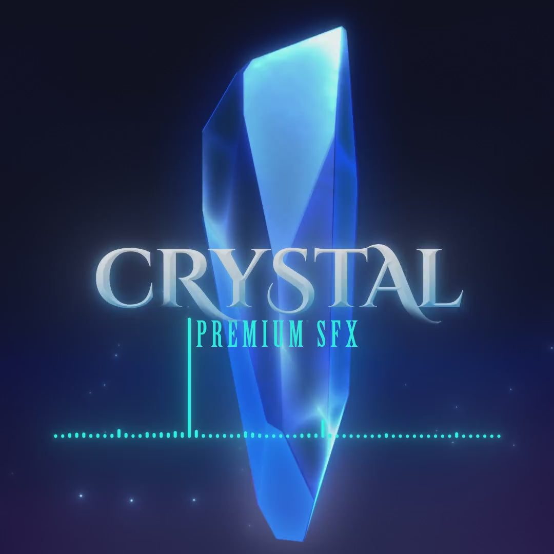 Crystal Premium SFX Overlay Bundle. Blue crystal graphic with modern typography.