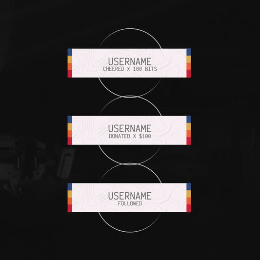 Starship Static Stream Alerts. Engaging alerts for follows, donations, and cheers. Bright design.
