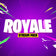 Royale Stream Pack. Fortnite inspired animated overlays with vibrant purple and dynamic graphics.