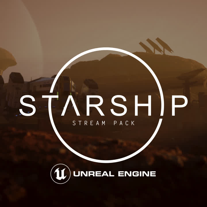 Starship Stream Pack. Starfield themed static overlays. Earthy background with white text.