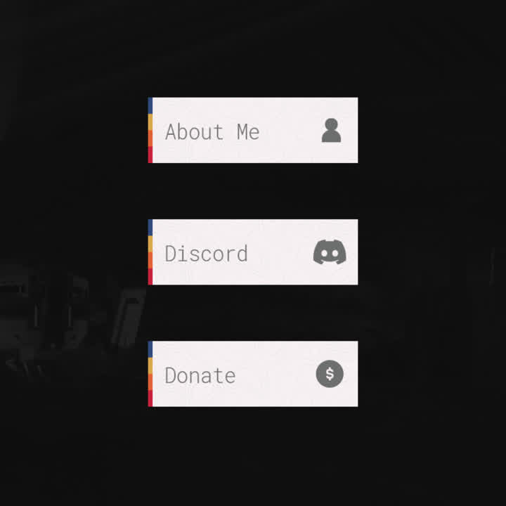 Starship Twitch Panels. Editable panels with colorful borders. "About Me" "Discord" "Donate"