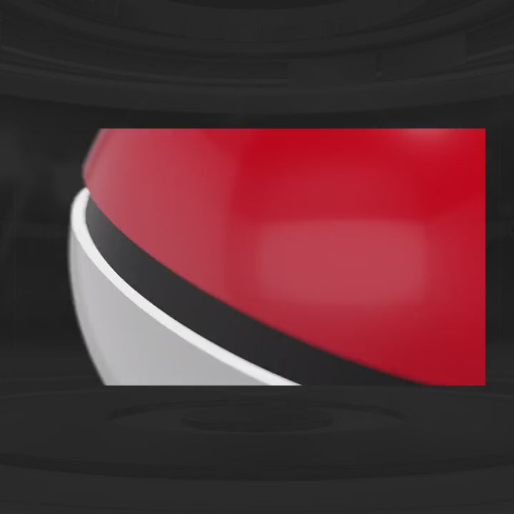 3D Animated Stinger Transition featuring a close-up of a red and white Poké Ball design.