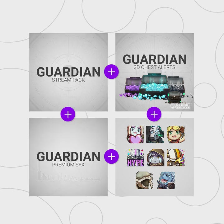 Guardian Ultimate Stream Overlays Bundle. Includes stream assets and alerts.