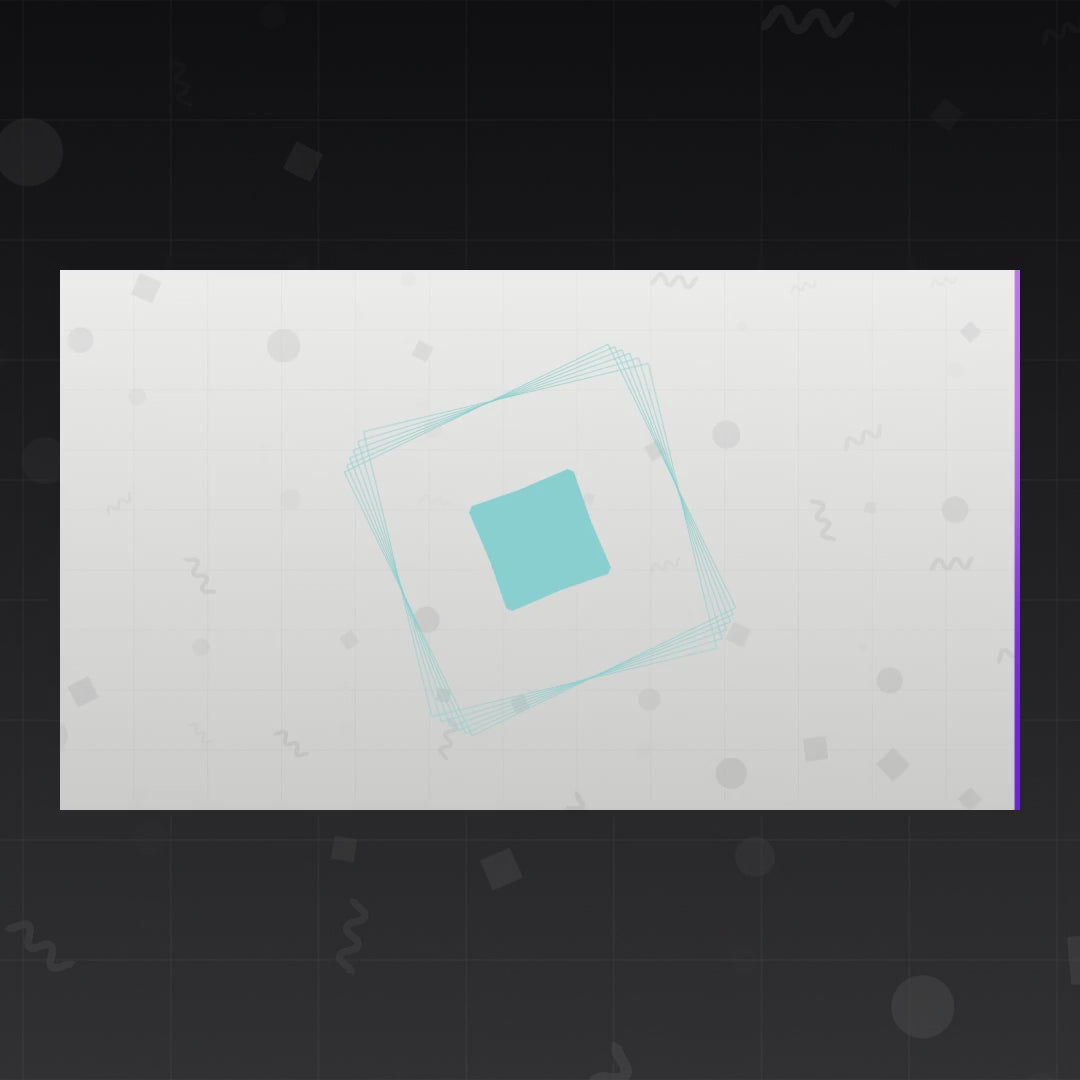 Shift Animated Stinger Transition. Light blue geometric shapes on a white background.