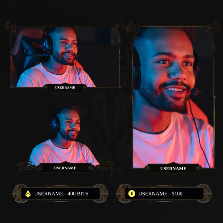 Dark Realm Animated Webcam Overlays | GETREKT