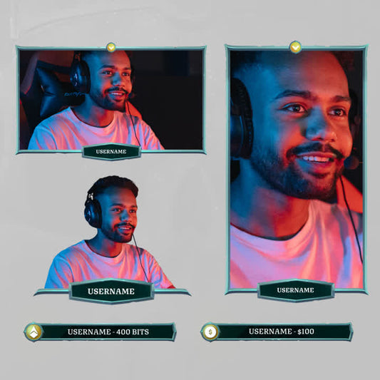Galleon Static Webcam Overlays. Three cam boxes with customizable username and event displays.