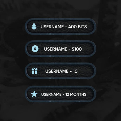 Ragnar Static Stream Overlays. Dark background with blue borders. Includes donation and subscription alerts.