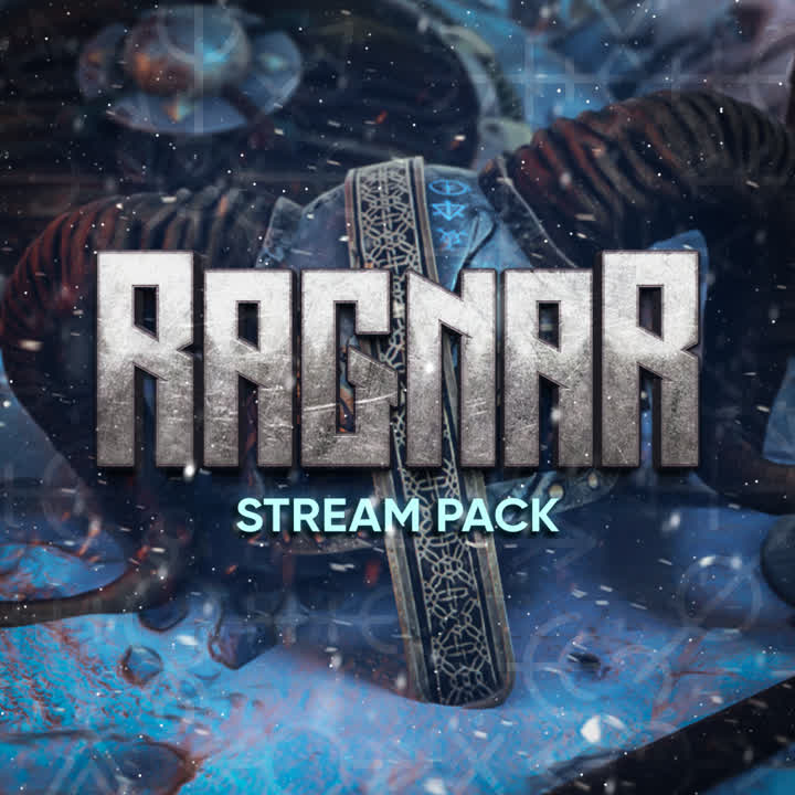 Ragnar Stream Pack. Viking-inspired static stream overlays with a textured background.