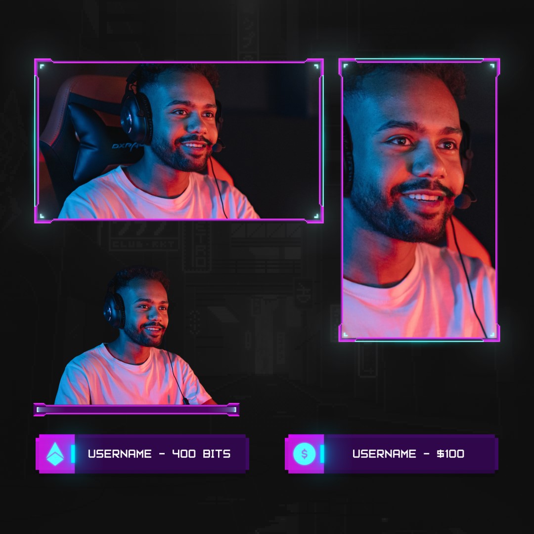 Neo Pixel Stream Overlays Package for Twitch & OBS