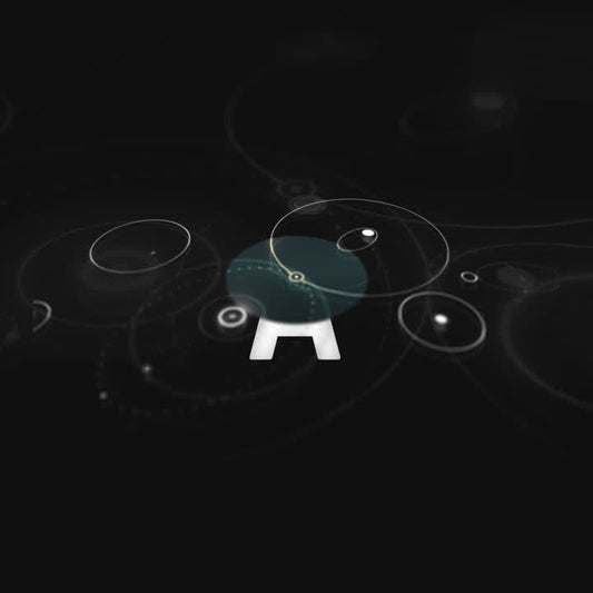 Light Rings Animated Stinger Transition. Abstract rings on a dark background. Smooth motion design.