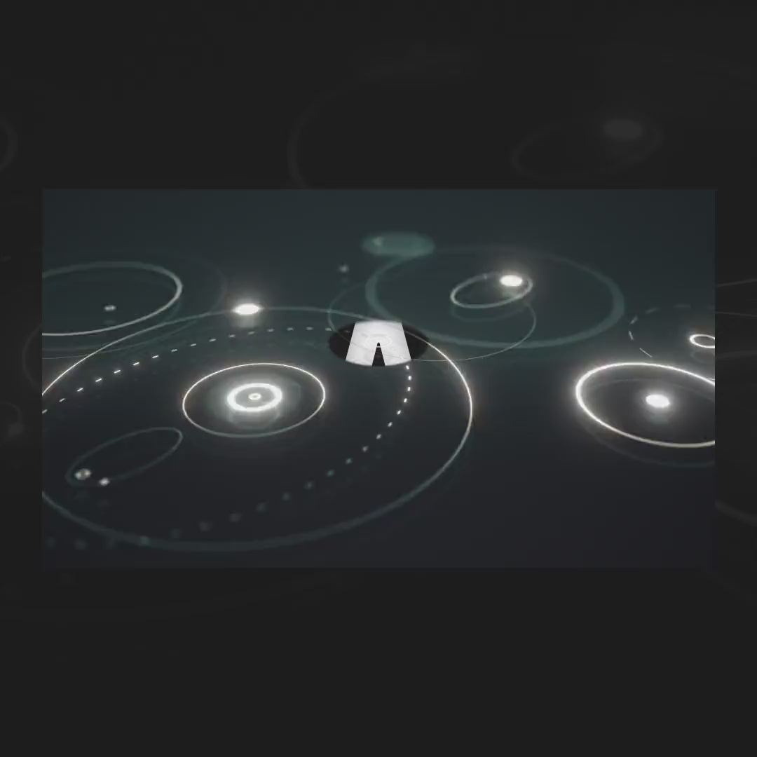 Light Rings Animated Stream Overlays. Dark background with glowing circular light motions.