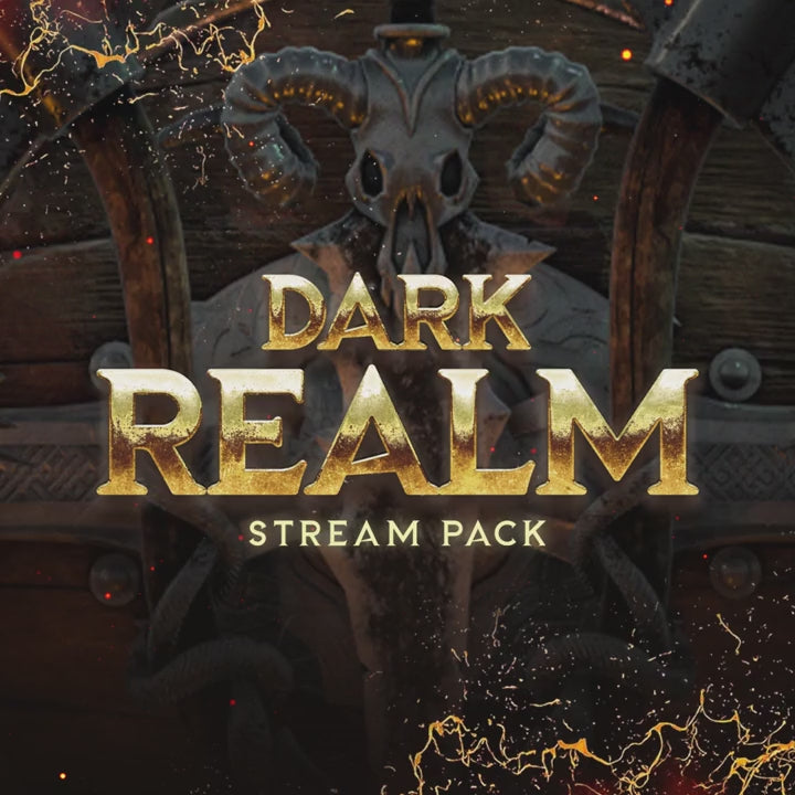 Dark Realm Stream Pack. 3D animated stream overlays with a gothic theme and dark textures.