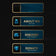 Hexrift Twitch Panels. Blue with gold text. "About Me. Learn more" "Discord. Join the community" "Donate. Support the stream"