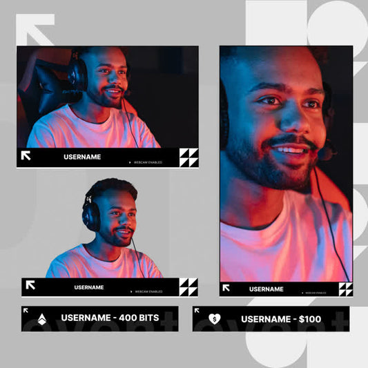 Monochrome Webcam Overlays. Customizable cam boxes and event boxes for streaming.