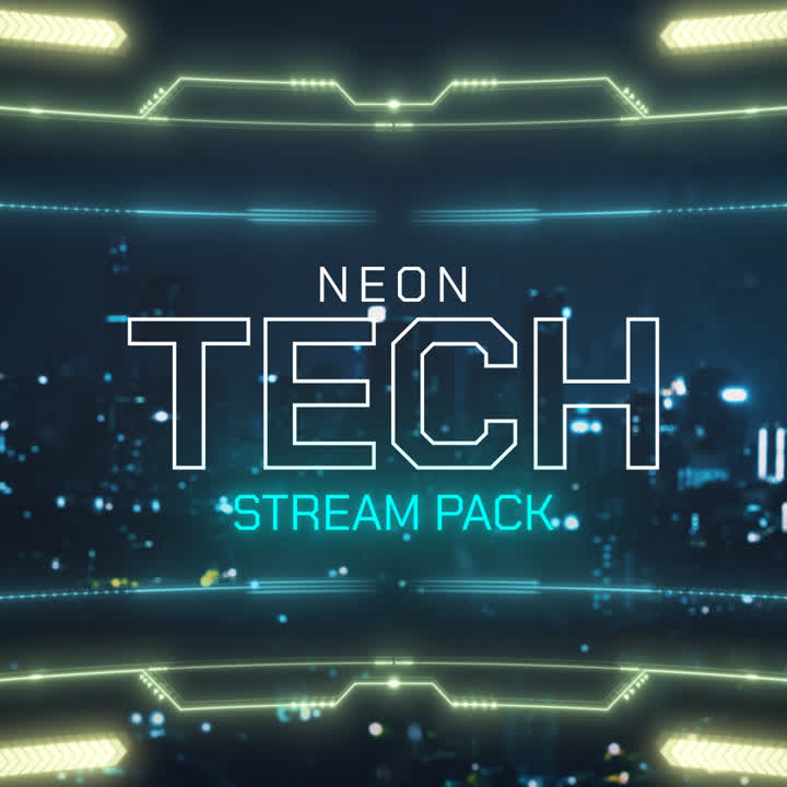 Neon Tech Static Stream Overlays Package