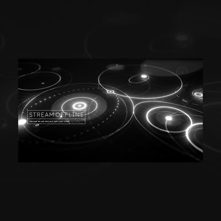 Light Rings Static Stream Overlays. Geometric design with circular white patterns on a dark background.