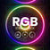 RGB 3D Stream Overlays Package. Colorful circular design with vibrant RGB lights and large text.