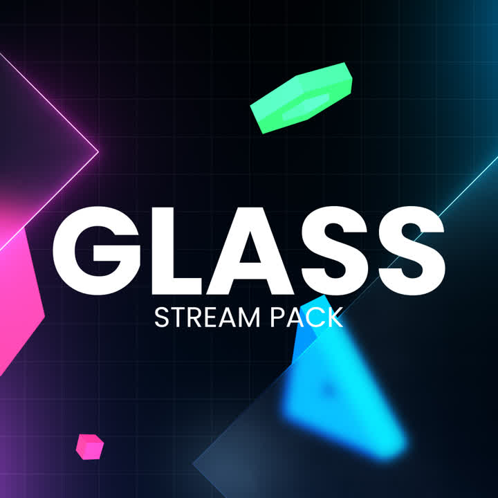 Glass Streamer Glass Stream Overlays Package for Twitch, OBS & Streamlabs
