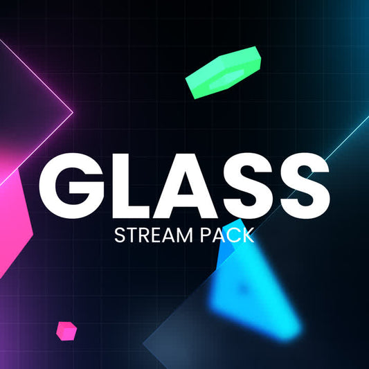 Glass Stream Pack. Colorful geometric design with pink, blue, and green shapes. Stylish and modern.