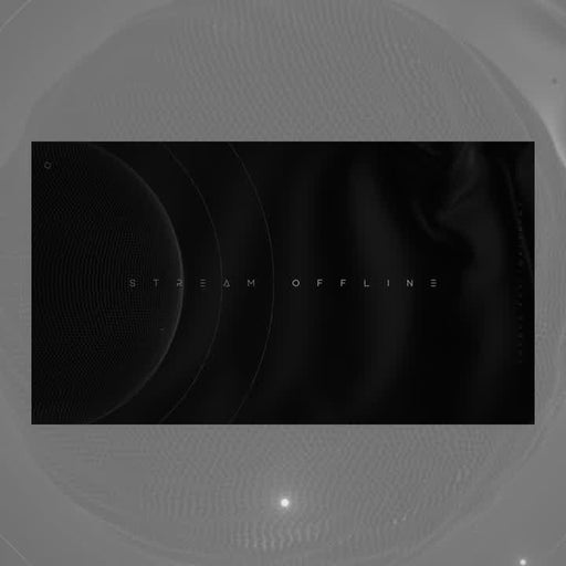 Stream Offline Nano Black static overlay. Minimalist black background with subtle textures.