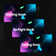 Starting Soon "Be Right Back" "Ending Soon" Glass static OBS scenes with bright geometric designs.