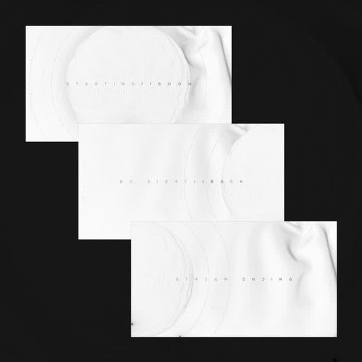 Nano White Static OBS Scenes. White background with minimalistic text: "Starting Soon," "Be Right Back," "Stream Ending."
