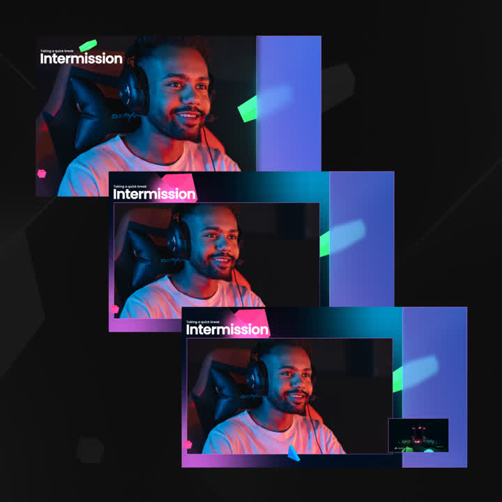 Glass Stream Overlays Package for Twitch, OBS & Streamlabs