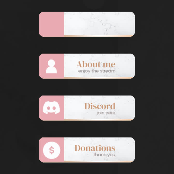 Rose Gold Twitch Panels